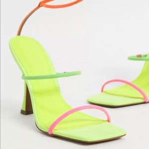ASOS DESIGN  high-heeled sandals in neon